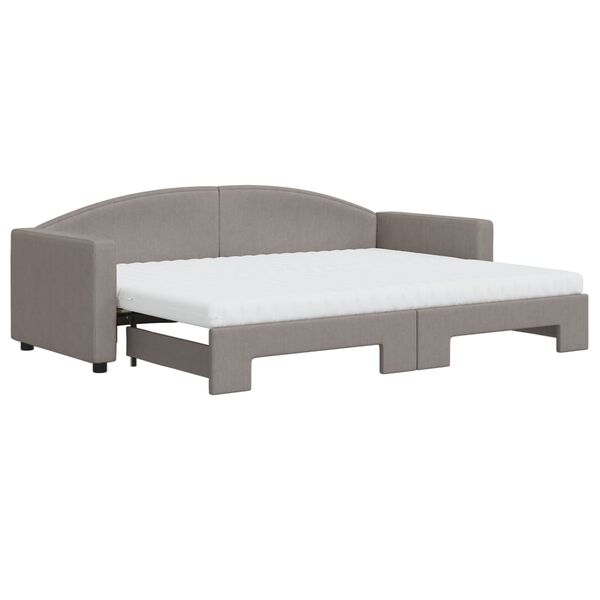vidaXL Sofá-cama c/ gavetão/colchões 80x200cm tecido cinza-acastanhado
