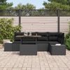 vidaXL Conjunto de Sof&aacute; de Jardim 6 pcs Preto Rattan Sint&eacute;tico