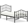 vidaXL Estrutura de cama com cabeceira e pés 80x200 cm metal preto