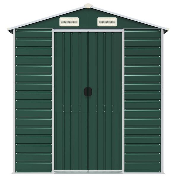 vidaXL Abrigo de jardim 191x725x198 cm a&ccedil;o galvanizado verde