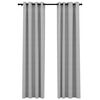 vidaXL Cortinas opacas aspeto linho c/ ilh&oacute;s 2 pcs 140x225 cm cinzento