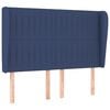 vidaXL Cabeceira de cama c/ abas tecido 147x23x118/128 cm azul
