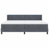 vidaXL Cama Box com colch&atilde;o Cinza Escuro 200 x 200 cm Veludo