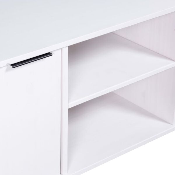 vidaXL Móvel de TV New York madeira de pinho maciça branco