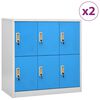 vidaXL Cacifos 2 pcs 90x45x92,5 cm a&ccedil;o cinzento-claro e azul