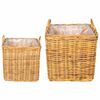 vidaXL Cesta de Plantas GENDT 2 unid. Marrom Natural Rattan Kubu