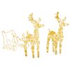 vidaXL Decora&ccedil;&atilde;o de Natal renas/tren&oacute; 160 luzes LED 130 cm acr&iacute;lico