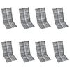 vidaXL Cadeiras de jardim reclin&aacute;veis c/ almofad&otilde;es 8 pcs teca maci&ccedil;a