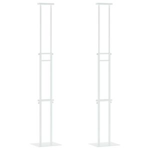 vidaXL Displays de Feira 2 pcs Branco 30 x 24 x 208 cm Ferro