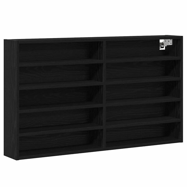 vidaXL Gabinete de Exibi&ccedil;&atilde;o Carvalho Preto 100 x 15 x 58 cm