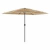 vidaXL Guarda-sol de jardim com poste de a&ccedil;o 300x200x250 cm castanho