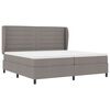 vidaXL Cama Box com colch&atilde;o Cinzento-acastanhado 200 x 200 cm tecido