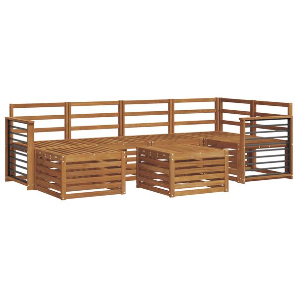 vidaXL Conjuntos de sof&aacute;s Natural Madeira S&oacute;lida de Ac&aacute;cia