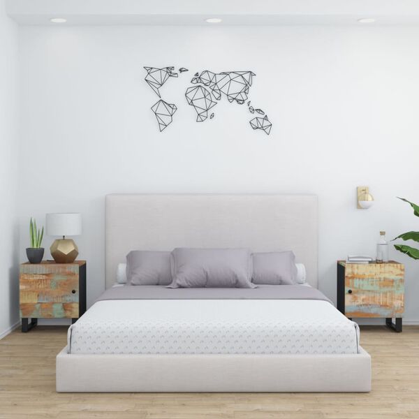 vidaXL Mesas de cabeceira 2 pcs 40x33x46 cm madeira recuperada maci&ccedil;a