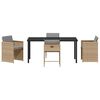 vidaXL Conjunto de Jantar para Jardim 5 pcs Bege vime PE