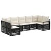 vidaXL Conjunto de Sof&aacute; de Jardim 7 unid. 7-N&uacute;mero de lugares Preto