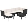 vidaXL 7 pcs conjunto lounge de jardim c/ almofad&otilde;es vime PE preto