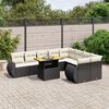 vidaXL 10 pcs conjunto sof&aacute;s de jardim c/ almofad&otilde;es vime PE preto