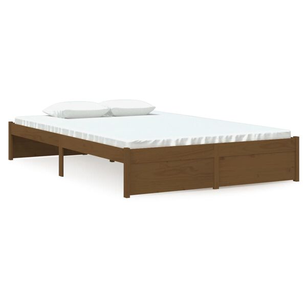vidaXL Estrutura cama pequena de casal 120x190 cm madeira castanho-mel