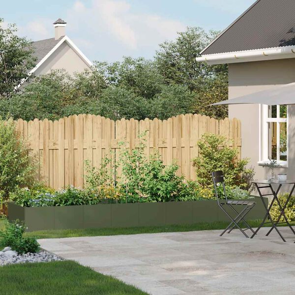 vidaXL Vaso/floreira 360x80x40 cm a&ccedil;o verde azeitona