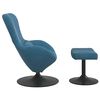vidaXL Cadeira Egg com Puff with Footstool Azul Veludo