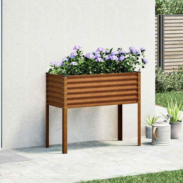 vidaXL Vaso de jardim 100x45x90 cm A&ccedil;o resistente &agrave;s intemp&eacute;ries