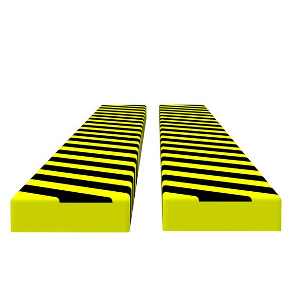 vidaXL Protetores de canto 2 pcs 6x2x101,5 cm PU amarelo e preto