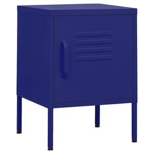 vidaXL Mesa de cabeceira 35x35x51 cm aço azul-marinho
