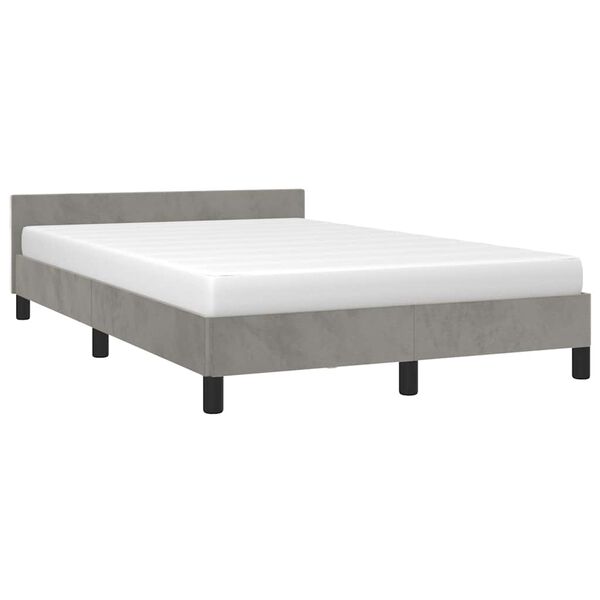 vidaXL Estrutura de cama sem colch&atilde;o 120x200 cm veludo cinzento-claro