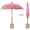 vidaXL Parasol Balin&ecirc;s 260 Rosa 210-220 cm Algod&atilde;o e madeira s&oacute;lida