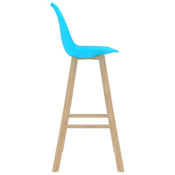 vidaXL Bancos de bar 2 pcs PP e madeira de faia maci&ccedil;a azul