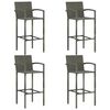 vidaXL 5 pcs conjunto de bar para jardim cinzento