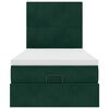 vidaXL Estrutura cama otomana colch&otilde;es 90x190cm veludo verde escuro