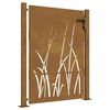 vidaXL Port&atilde;o de jardim 100x150 cm em a&ccedil;o corten com design de grama