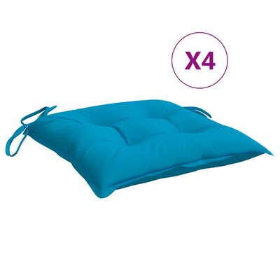 vidaXL Almofadões de cadeira 4 pcs 50x50x7 cm tecido oxford azul-claro