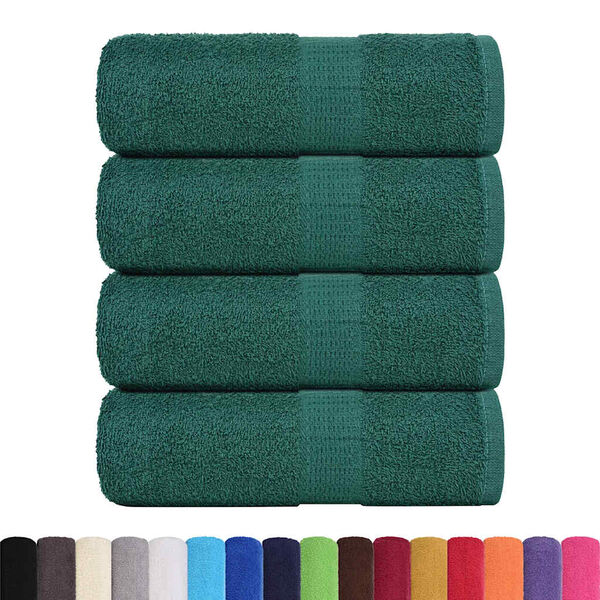 vidaXL Toalhas de rosto 4 pe&ccedil;as FROGN Verde 30x30 cm 100% algod&atilde;o
