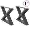 vidaXL P&eacute;s para mesa de centro 2 pe&ccedil;as antracite 60x(30-31,3) cm a&ccedil;o