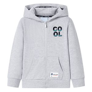 Sweatshirt para crian&ccedil;a com capuz e fecho cinzento 92