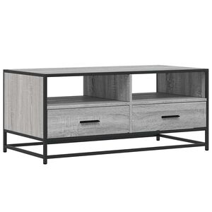 vidaXL Mesa de centro 100x50x45cm derivados madeira/metal cinza sonoma