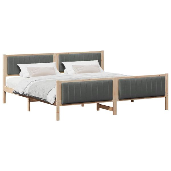 vidaXL Estrutura da cama castanho e cinzento-escuro 200 x 200 cm