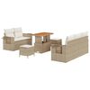 vidaXL Conjunto de Sof&aacute; de Jardim 8 unid. Bege vime PE
