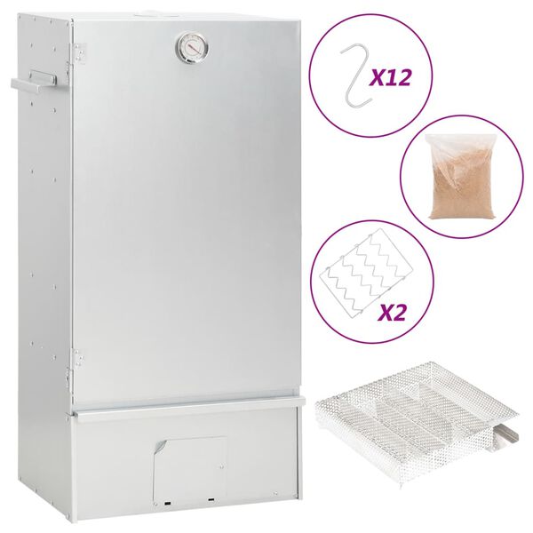 vidaXL Defumador p/ churrasqueira c/ gerador fumo frio a&ccedil;o galvanizado