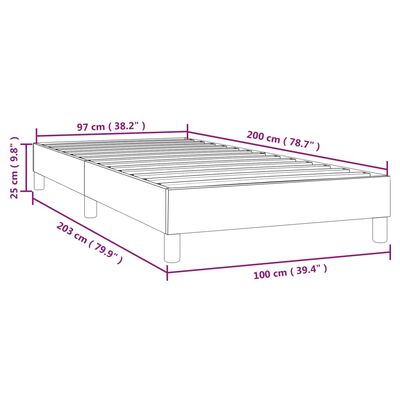 vidaXL Estrutura de cama 100x200 cm tecido cinza-acastanhado