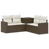 vidaXL Conjunto de Sof&aacute;s 5 unid. Marrom e Branco Creme