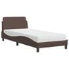 vidaXL Cama com colch&atilde;o Dover 80x200 cm couro artificial castanho