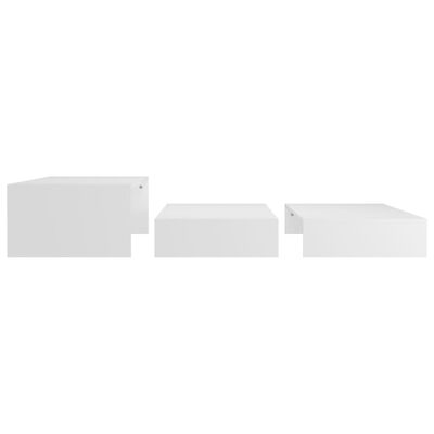 vidaXL Conj. mesas de centro 100x100x26,5 cm cm contraplacado branco
