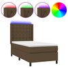 vidaXL Cama box spring c/ colch&atilde;o/LED 100x200cm tecido castanho-escuro