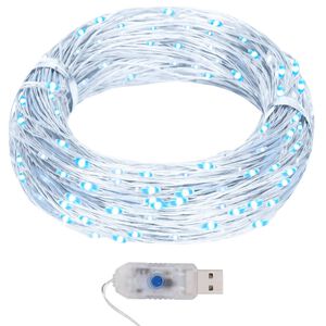 vidaXL Cord&atilde;o de micro luzes 40 m 400 LED 8 fun&ccedil;&otilde;es branco frio