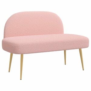 vidaXL Banco estofado com encosto Rosa 110 x 60 x 76 cm Boucl&eacute;