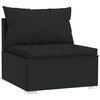 vidaXL 11 pcs conjunto lounge de jardim c/ almofad&otilde;es vime PE preto